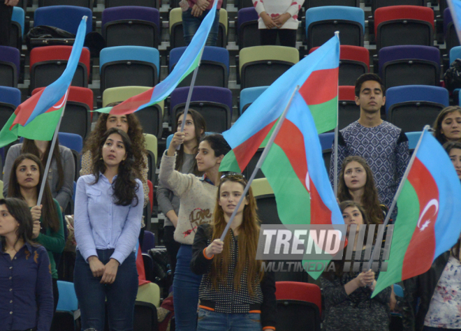 Bakıda batut gimnastikası üzrə FIG Dünya Kuboku yarışlarının açılış mərasimi keçirilib. Azərbaycan, 5 mart, 2016